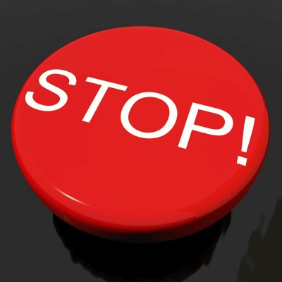Stop Red Button As Symbol For Panic Or Warning