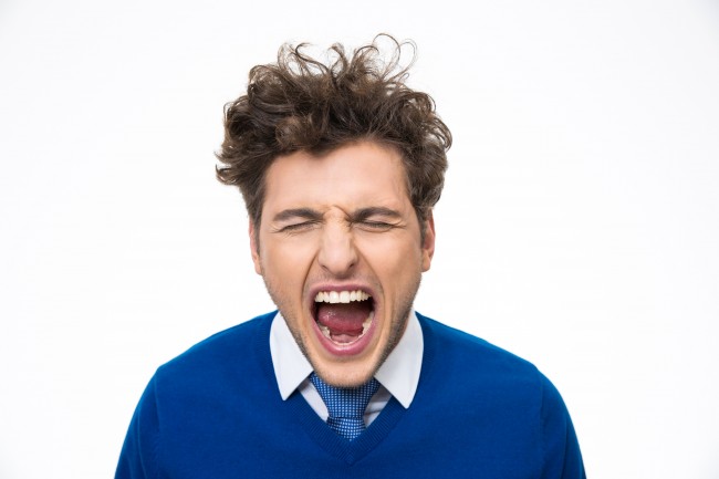 Portrait of man shouting