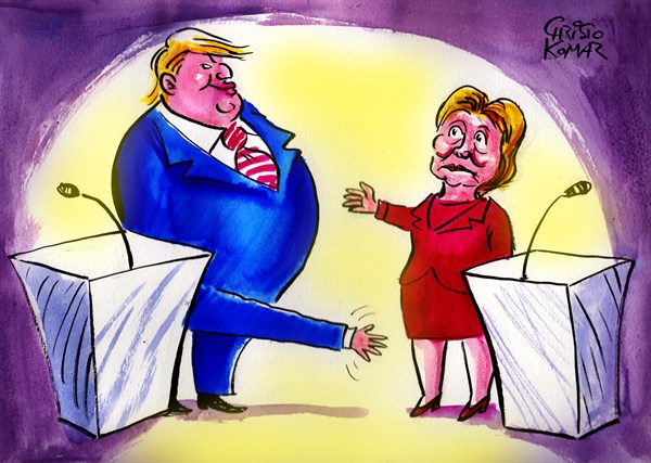 Two Cartoons: Trump's Presidential Debate Handshake – The Moderate Voice