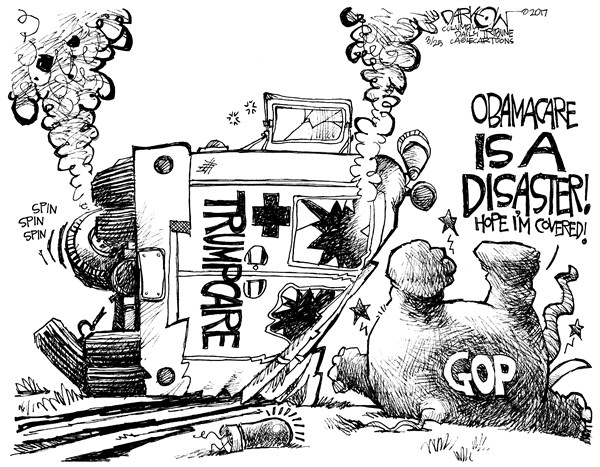 Cartoons: Cartoonists' field day with Trumpcare GOP defeat (Cartoon ...