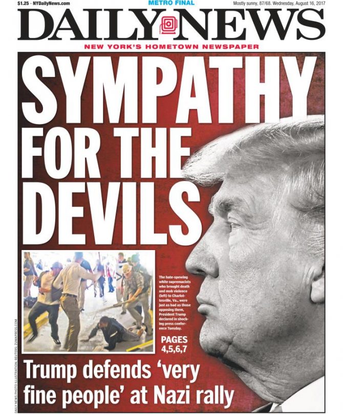 New York Daily News Cover On Trump's Widely Denounced Press Conference