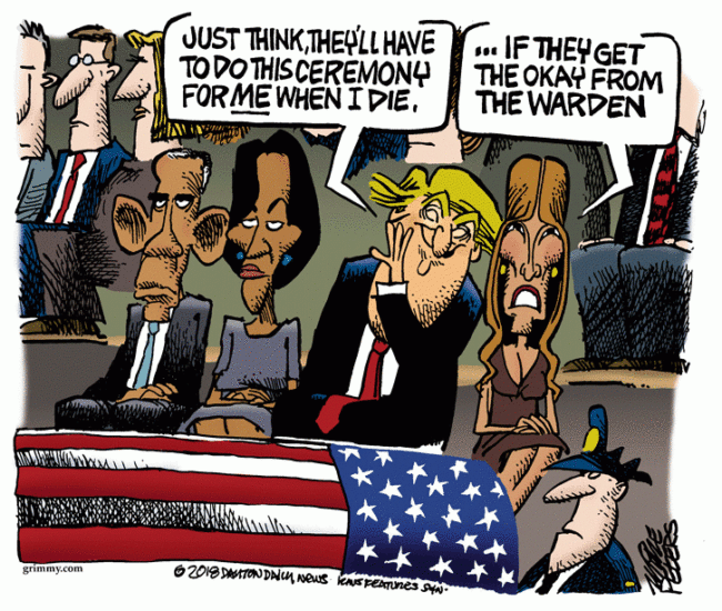 Mike Peters Guest Cartoon: Trump and the Bush Funeral – The Moderate Voice