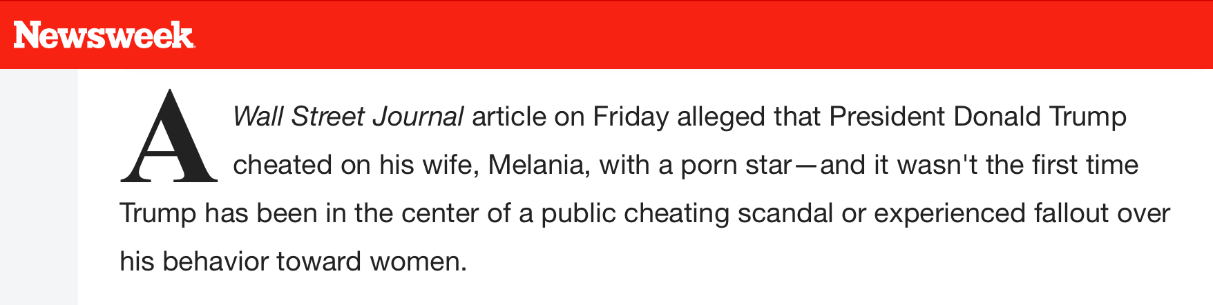 Newsweek on Trump's cheating