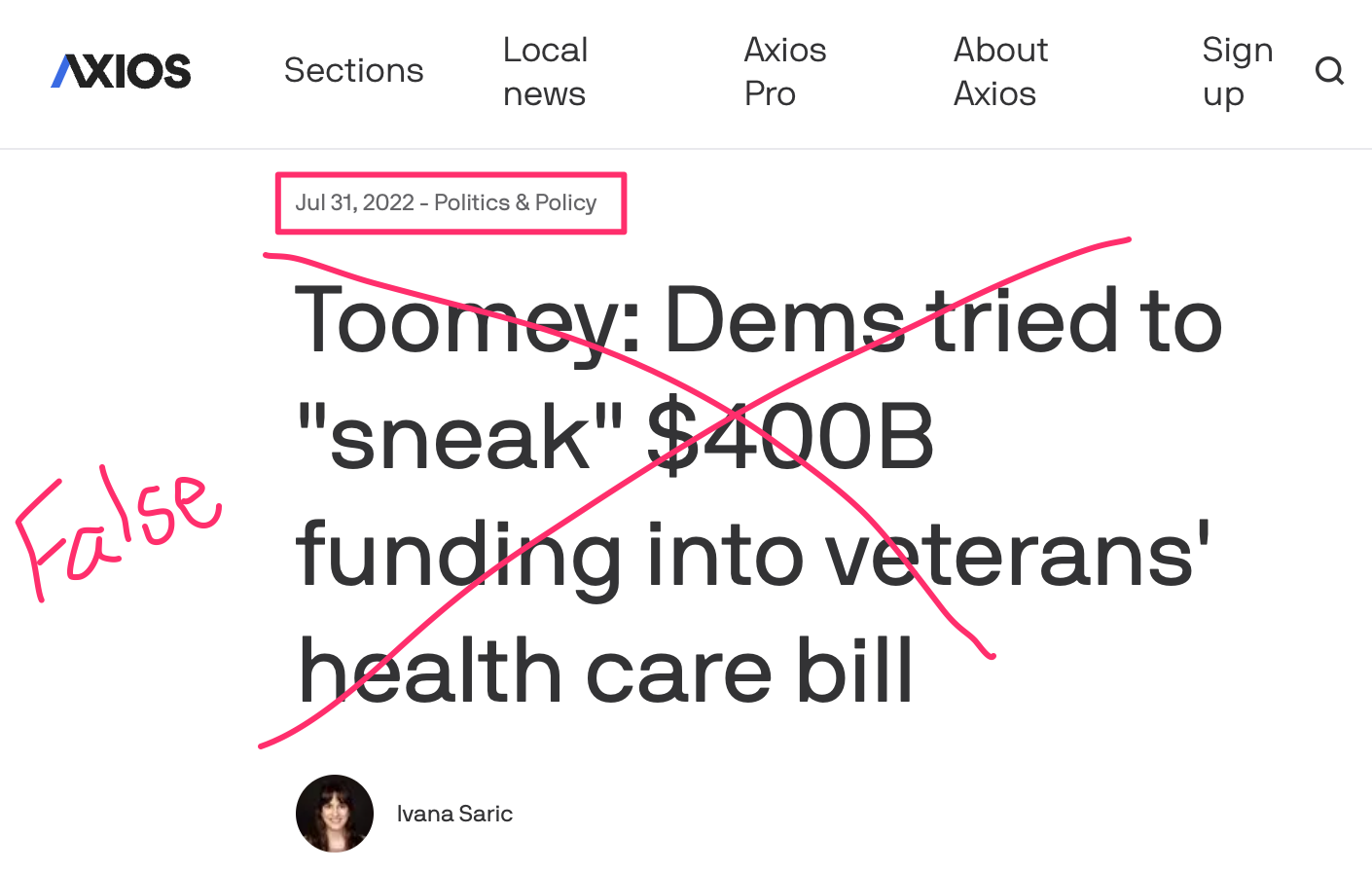 Axios amplified a lie