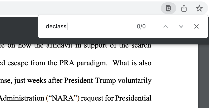 Trump filing