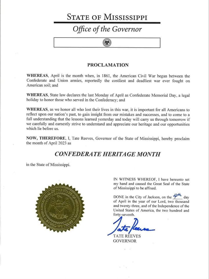 Mississippi Confederate History Month