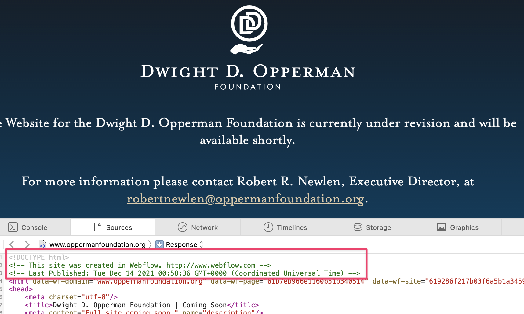 The Website for the Dwight D. Opperman Foundation is currently under revision and will be available shortly.