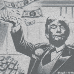 cartoon trump tossing money