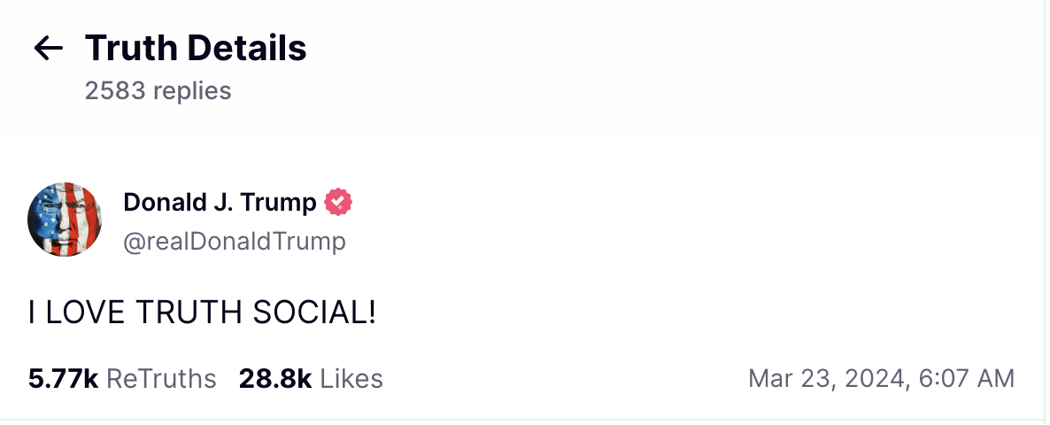 truth social post