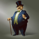 Fat man with top hat. Boss.