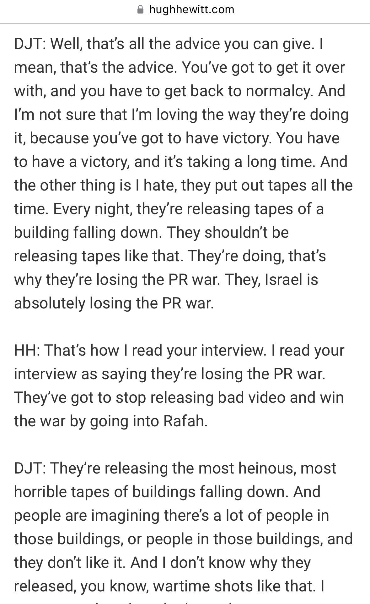 screenshot Trump quote