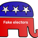 fake electors overwritting GOP elephant