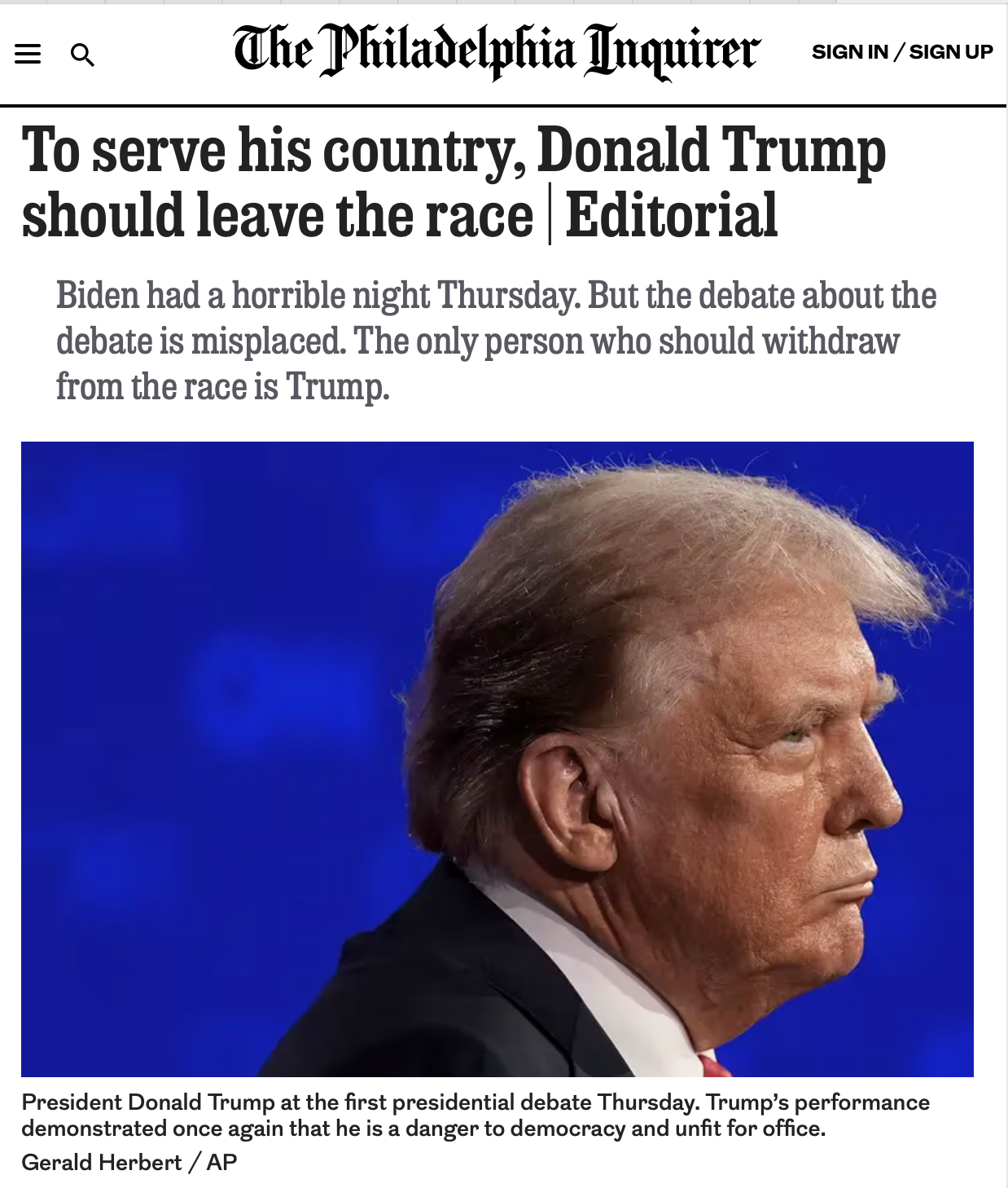 Donald Trump should leave the race- Inquirer