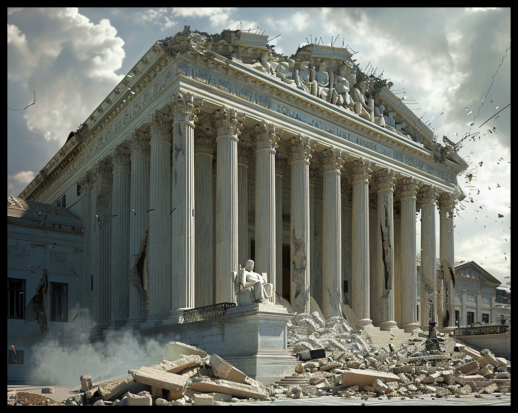 Supreme Court Building as rubble