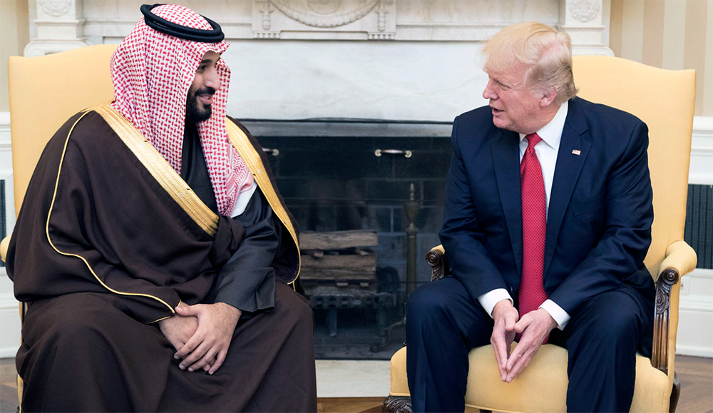 Trump and Mohammed bin Salman bin Abdulaziz Al Saud