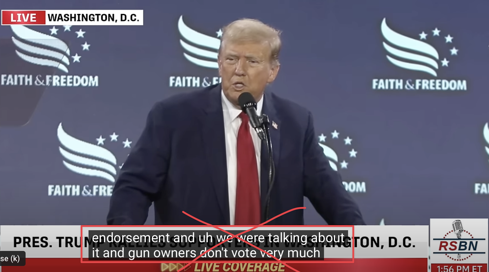 Donald Trump lies about gun owners voting participation