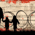 An immigrant family separated at a border detention center. Algorithmically generated.