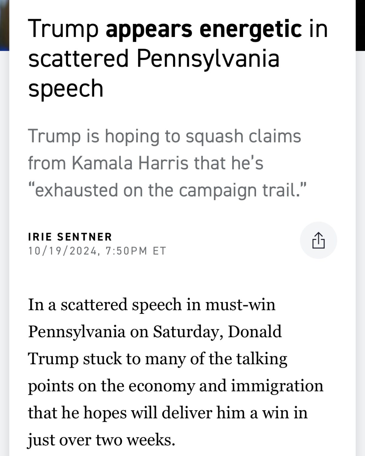 Politico screenshot