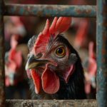 Chicken in a cage - Adobe Stock photo