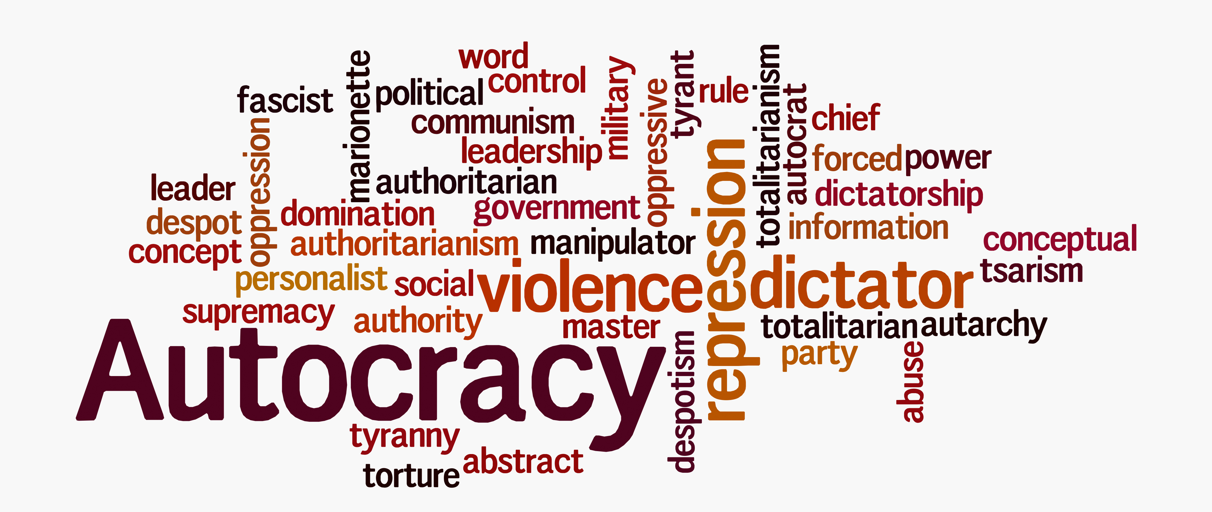 Word Cloud with AUTOCRACY concept, isolated on a white background