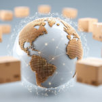 globe being circled by packages