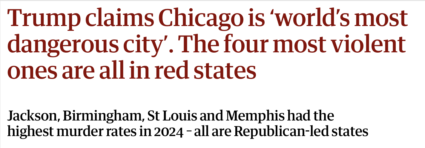 Guardian headline about Chicago