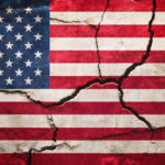 weathered flag with cracks