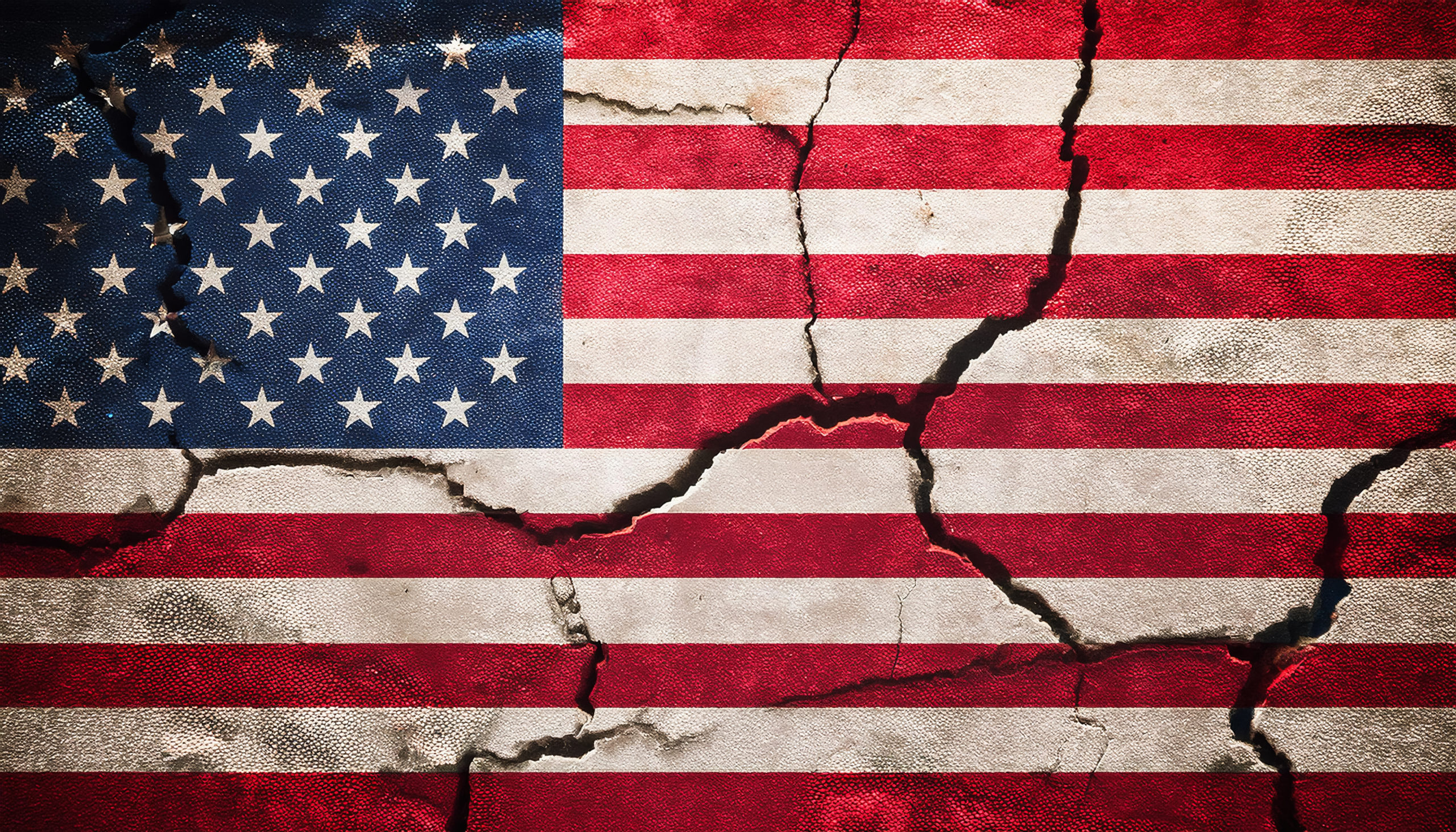 weathered flag with cracks