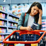 woman grocery cart supermarket