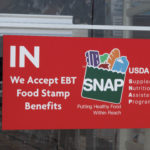 SNAP sign on grocery store door
