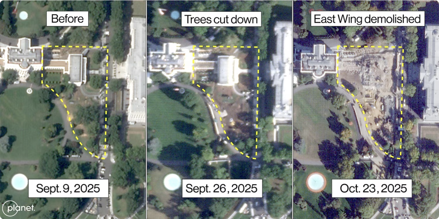 satellite images east wing White House