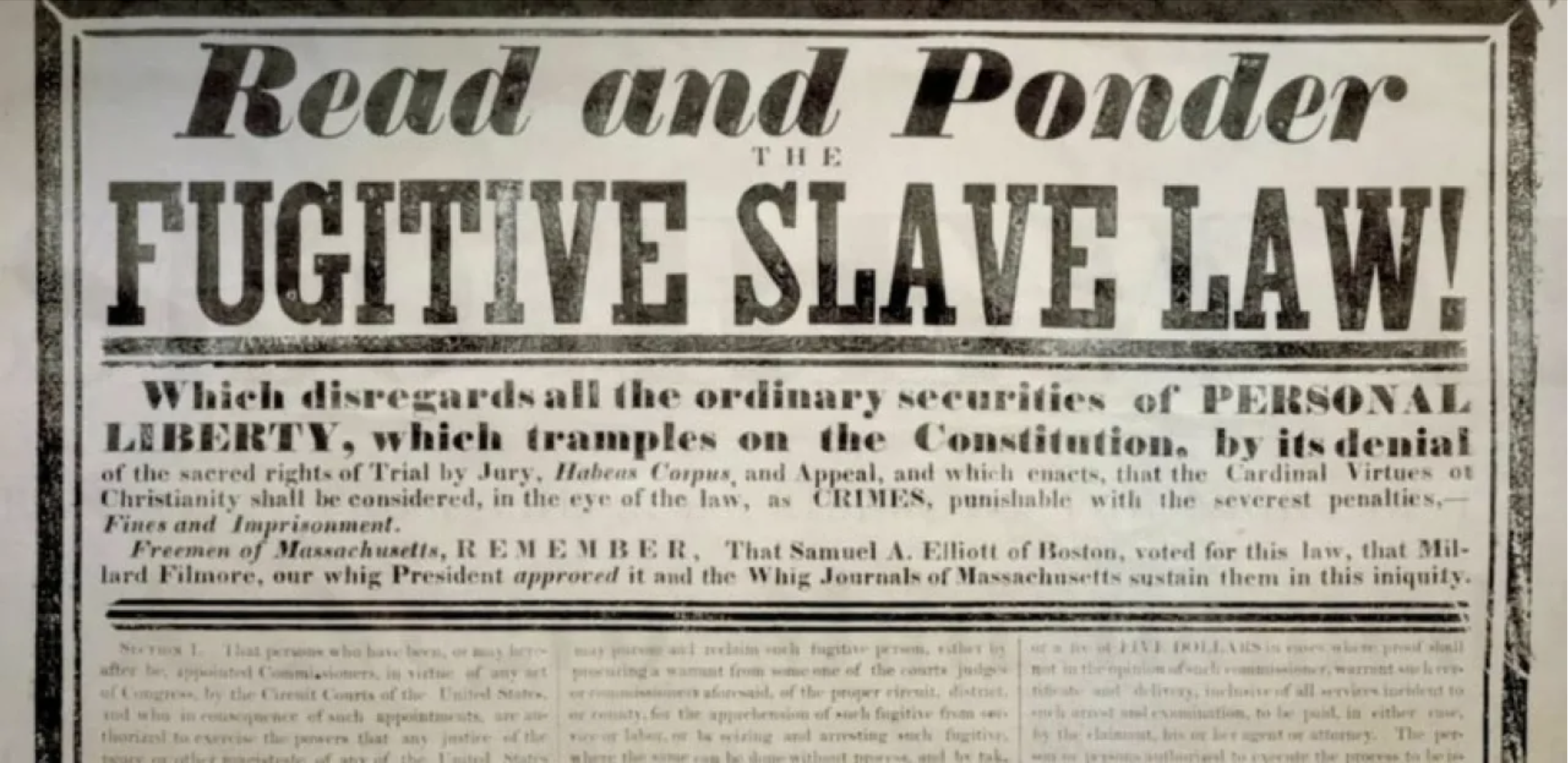 Fugitive Slave Act broadside