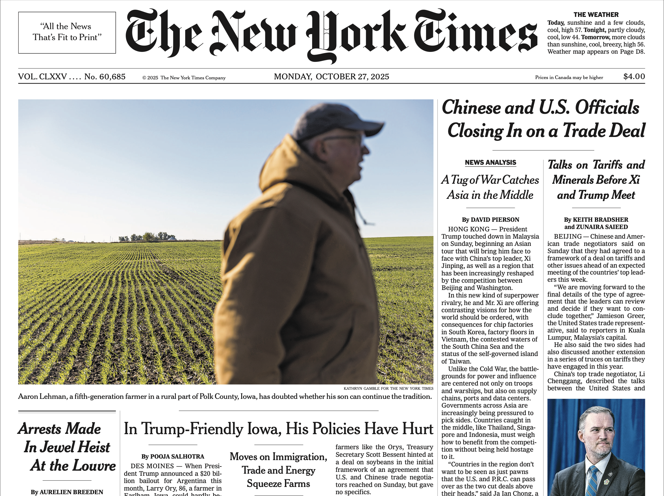 NY Times front page