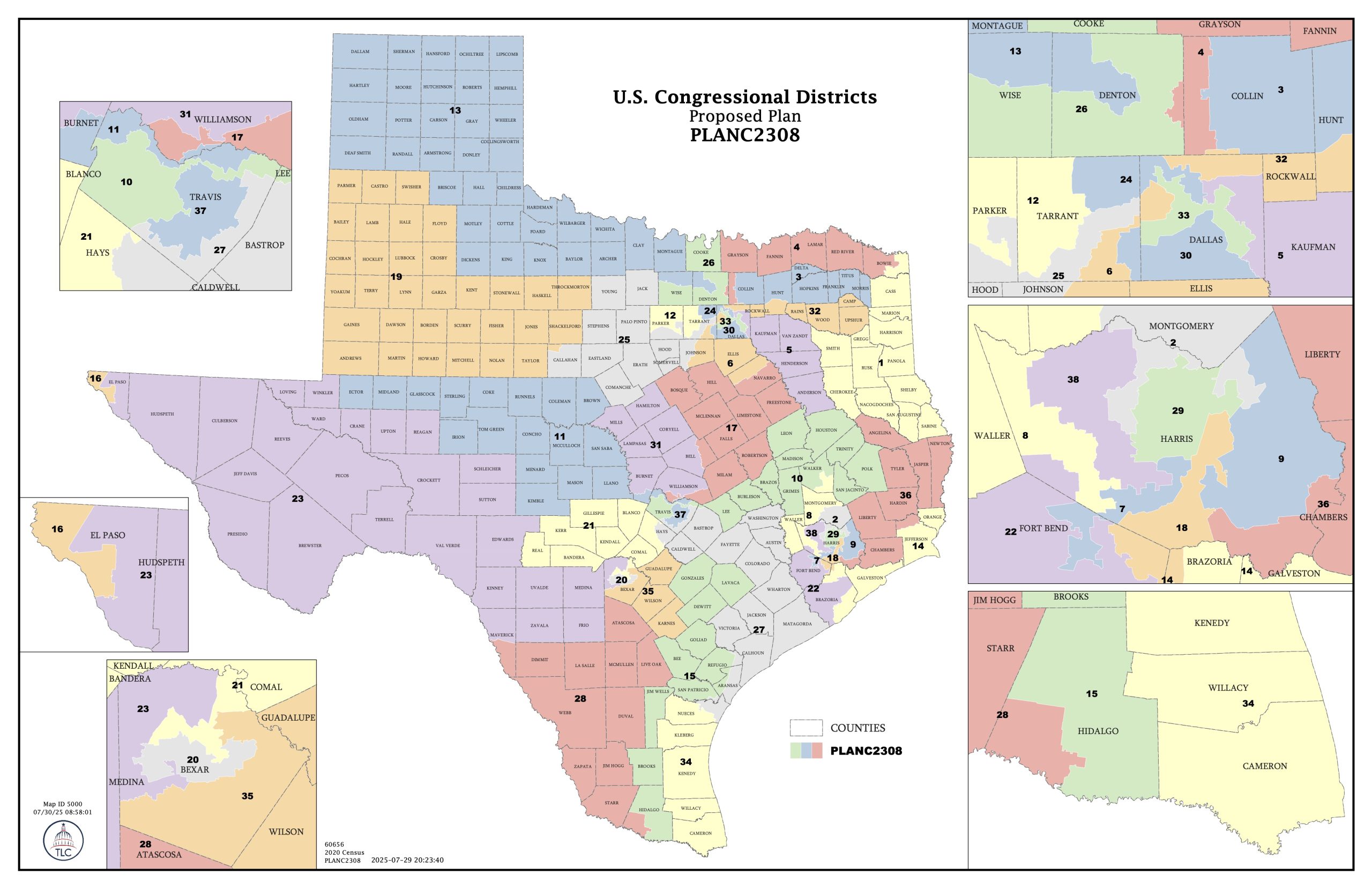 Gerrymandered CD map, Texas