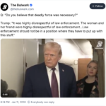 trump refuses to answer Q about deadly force with Renee Nicole Good