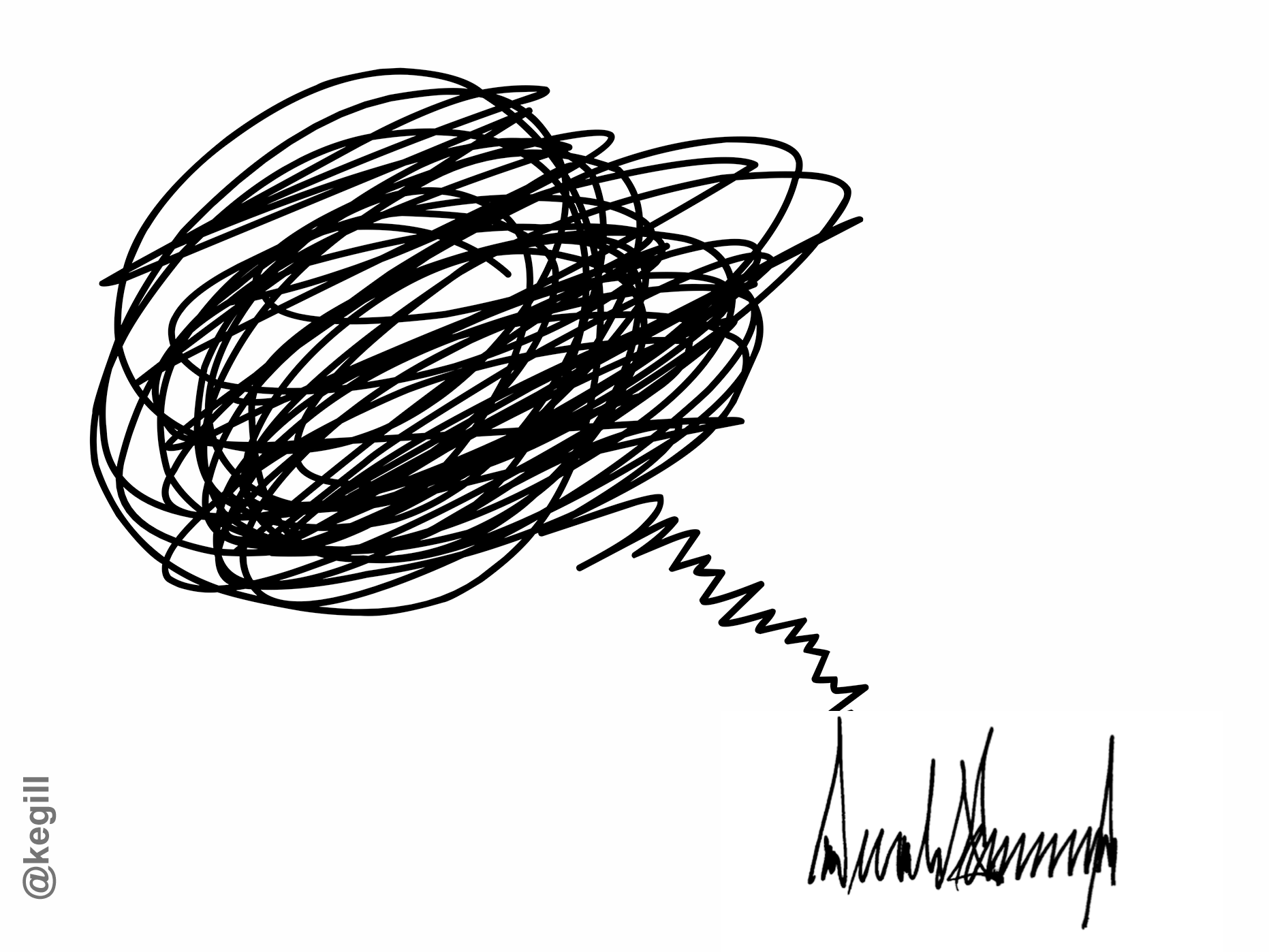 Scribble with DJT signature