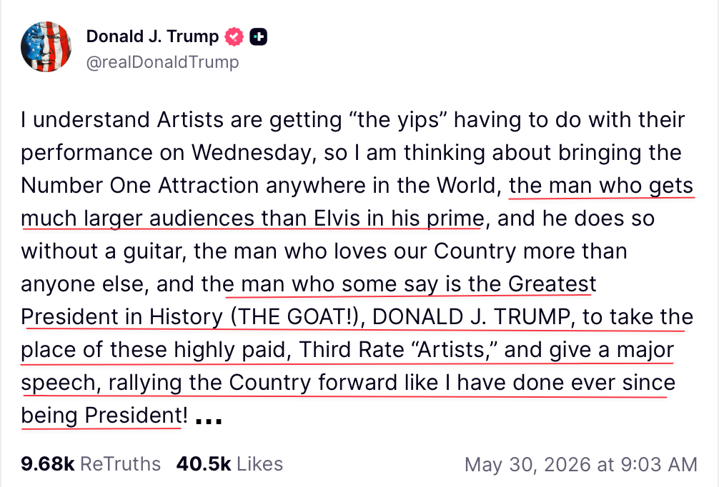 Trump Truth Social Post