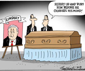 Lacky Lindsey Graham exits stage right