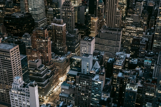 a big city at night